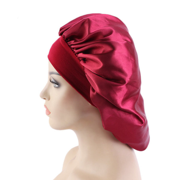 Satin Bonnet With Elastic Wide Band 02