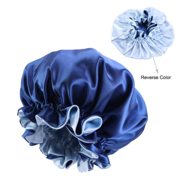 Satin Double Layer Bonnet With Soft Elastic Band(royal Blue)