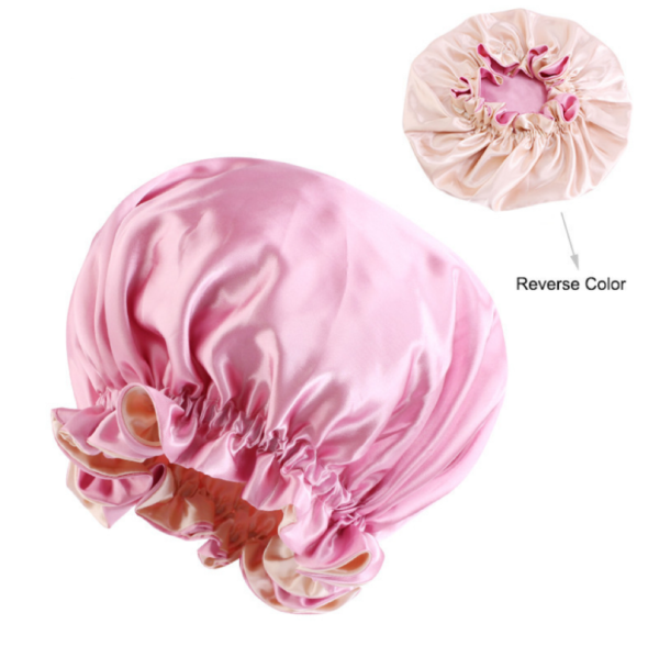 Satin Double Layer Bonnet With Soft Elastic Band(skin Powder)