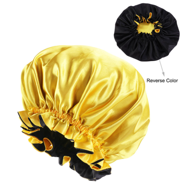 Satin Double Layer Bonnet With Soft Elastic Band(yellow)