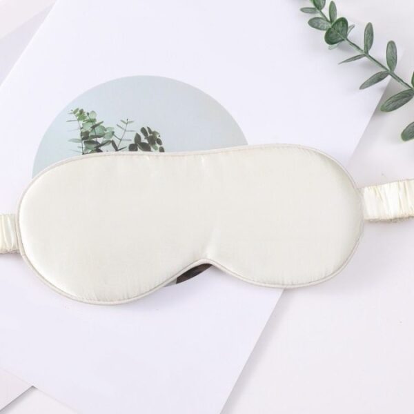 100% Natural Silk Sleep Mask With Elastic Band(beige White)