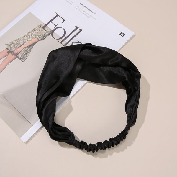 Headband Elastic Mulberry Silk Hair Band For Washing Face(black)