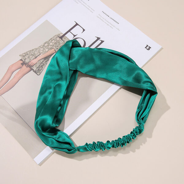 Headband Elastic Mulberry Silk Hair Band For Washing Face(green)