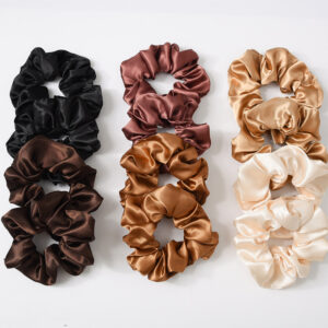 Satin Scrunchies Elastic Hair Bands 12 Pack 01