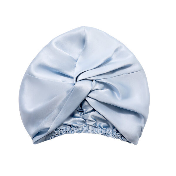 Silk Bonnet For Sleeping With Elastic Band（22 Momme）(l Blue)