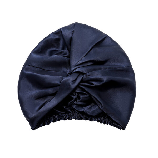 Silk Bonnet For Sleeping With Elastic Band（22 Momme）(navy Blue)