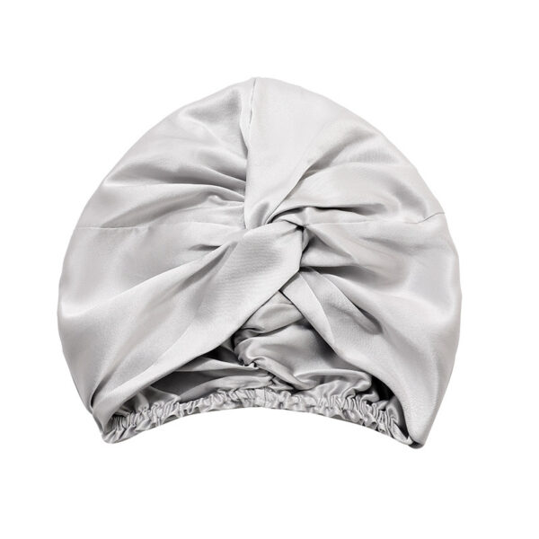 Silk Bonnet For Sleeping With Elastic Band（22 Momme）(silver Grey)