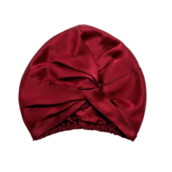 Silk Bonnet For Sleeping With Elastic Band（22 Momme）(wine)