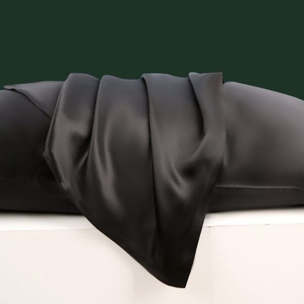 Silk Pillowcase 22 Momme, Grade 6a Mulberry Silk 1pc(black)